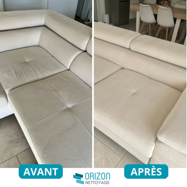 Résultat nettoyage canapé à Valence